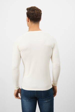 Textured Fashion T-Shirt in Winter White - TAILORED ATHLETE - USA