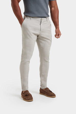 Linen-blend Pants in Stone - TAILORED ATHLETE - USA