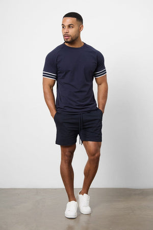 Athletic Fit Drawstring Chino Short 5" in Navy - TAILORED ATHLETE - USA