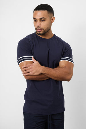 Tipped Fashion Fit T-Shirt in Navy - TAILORED ATHLETE - USA