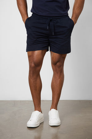 Athletic Fit Drawstring Chino Short 5" in Navy - TAILORED ATHLETE - USA