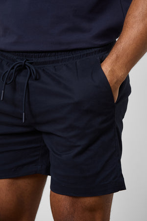 Athletic Fit Drawstring Chino Short 5" in Navy - TAILORED ATHLETE - USA