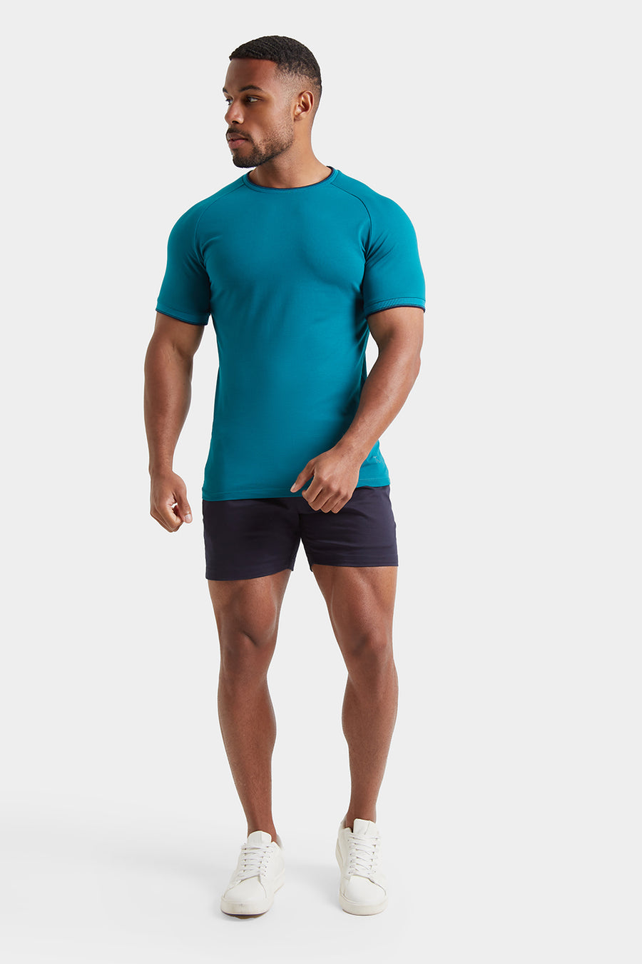 Tipped T-shirt in Peacock - TAILORED ATHLETE - USA