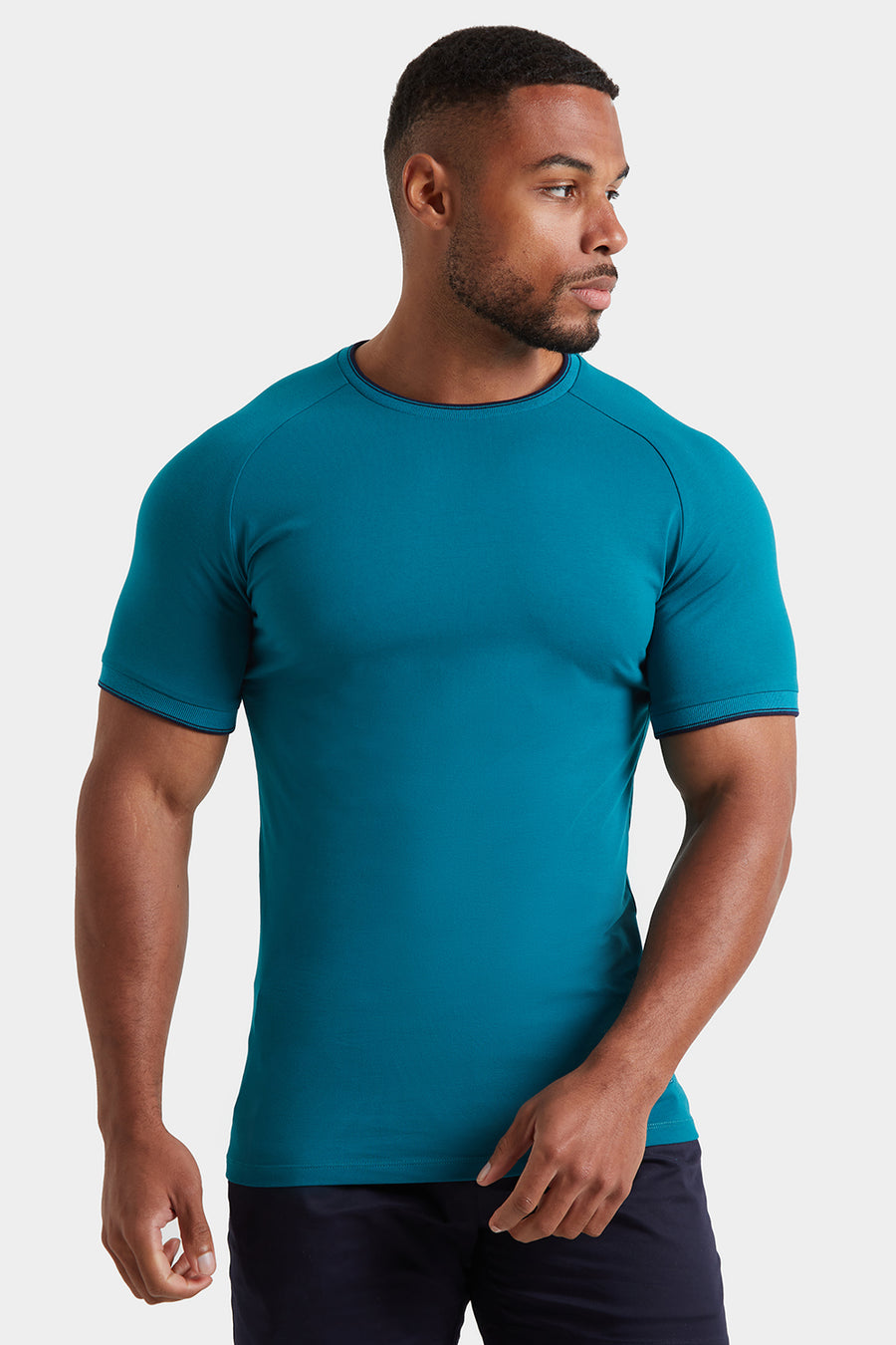 Tipped T-shirt in Peacock - TAILORED ATHLETE - USA