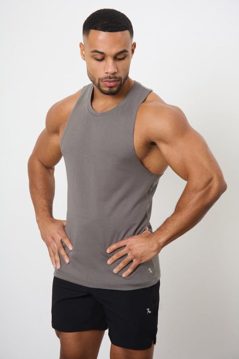 3 Pack Essential Training Tank Top in Black/ Khaki/ Charcoal - TAILORED ATHLETE - USA