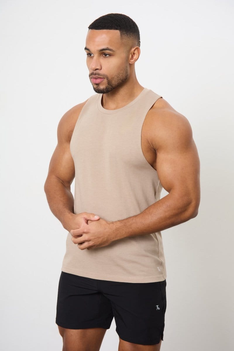 5 Pack Essential Training Tank Top in Mid Grey/ Sand/ Rose/ Wood Rose/ White - TAILORED ATHLETE - USA