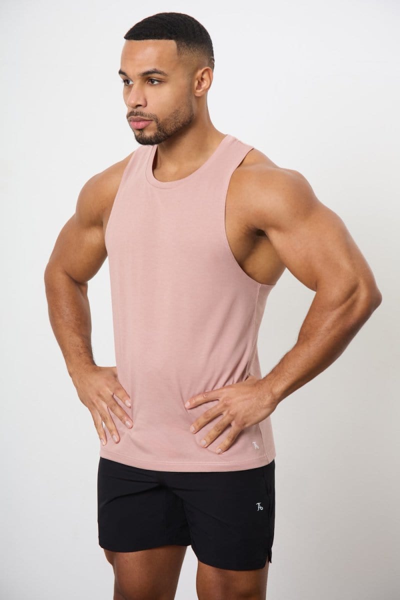 5 Pack Essential Training Tank Top in Mid Grey/ Sand/ Rose/ Wood Rose/ White - TAILORED ATHLETE - USA