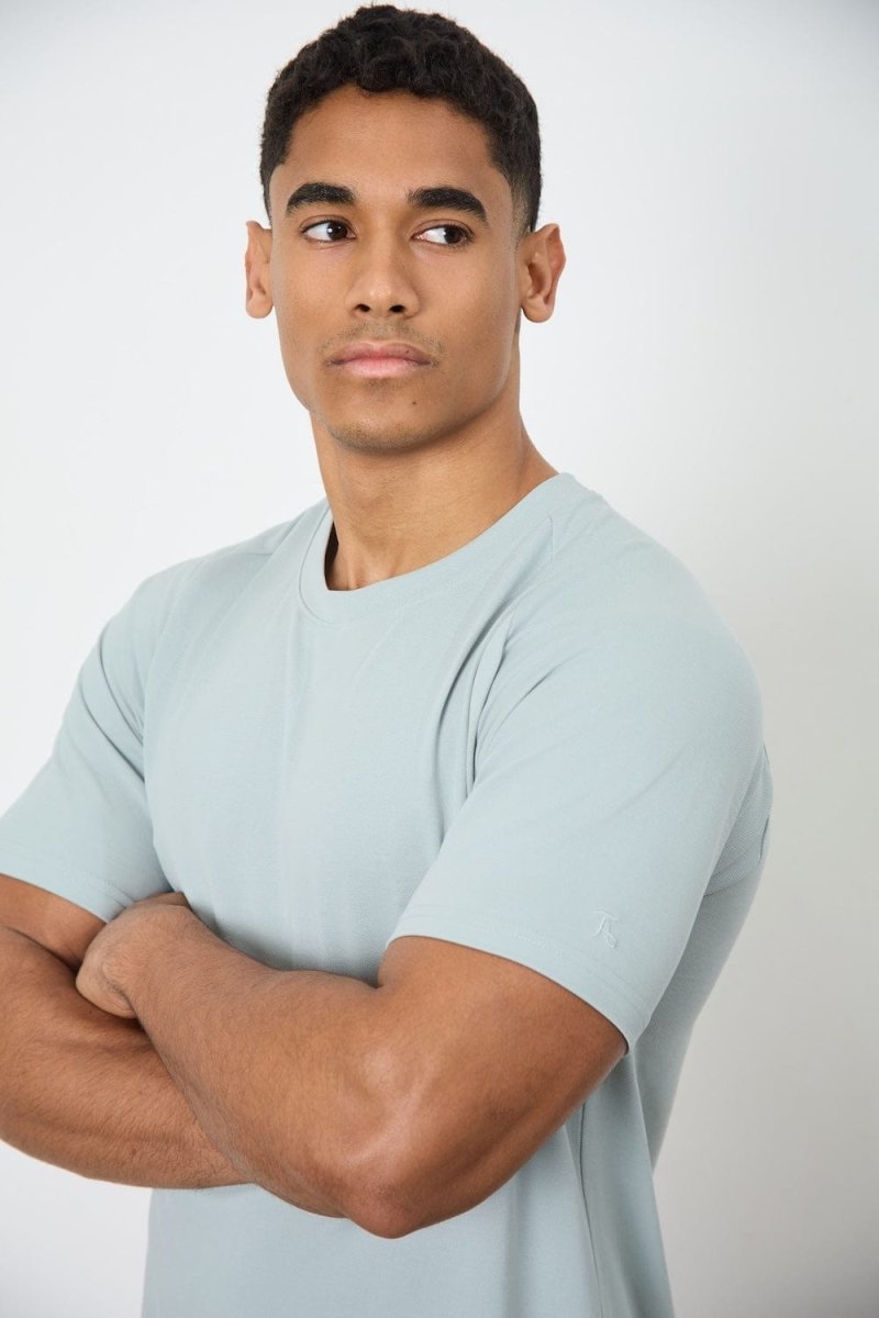 Textured Jersey T-Shirt in Sage - TAILORED ATHLETE - USA
