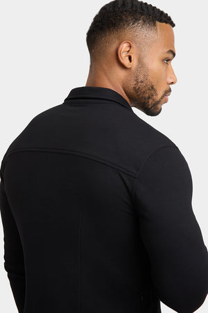 Twill Jersey Overshirt in Black - TAILORED ATHLETE - USA