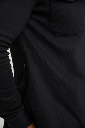 Twill Jersey Overshirt in Black - TAILORED ATHLETE - USA