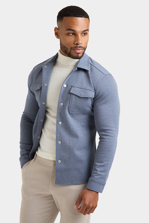 Twill Twin Pocket Overshirt in Slate Blue - TAILORED ATHLETE - USA