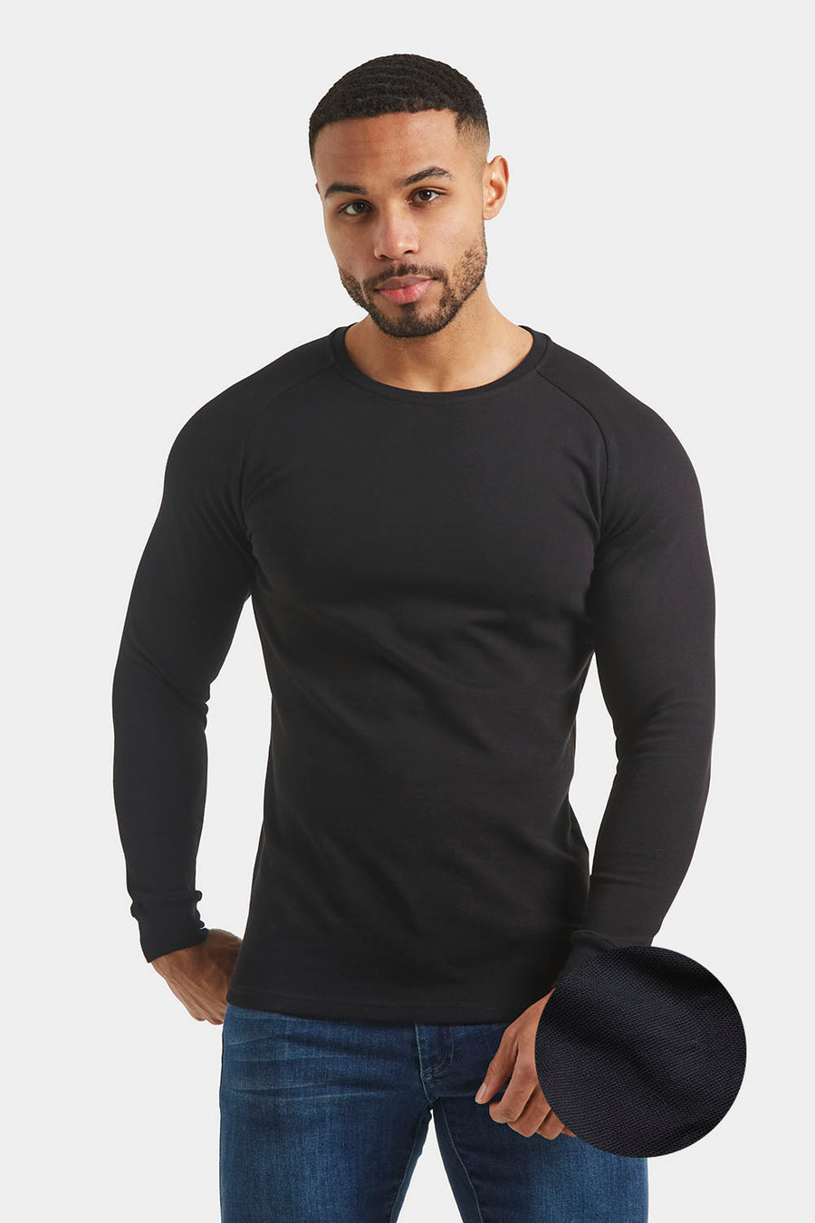 Micro-waffle T-Shirt Long Sleeve in Black - TAILORED ATHLETE - USA