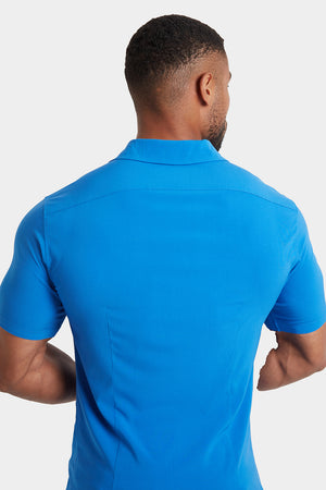 Athletic Fit Short Sleeve Viscose Shirt in Electric - TAILORED ATHLETE - USA