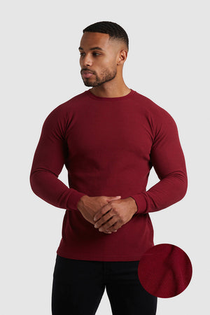 Waffle Long Sleeve T-Shirt in Claret - TAILORED ATHLETE - USA