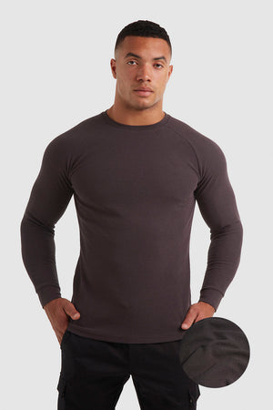 Waffle Long Sleeve T-Shirt in Dark Lead - TAILORED ATHLETE - USA