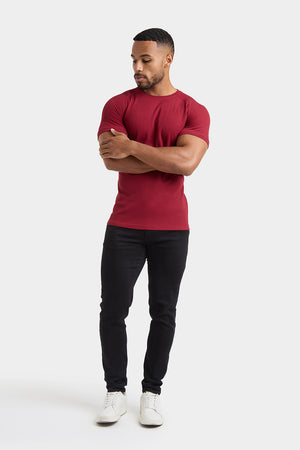 Short Sleeve Waffle T-Shirt in Claret - TAILORED ATHLETE - USA