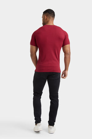 Short Sleeve Waffle T-Shirt in Claret - TAILORED ATHLETE - USA