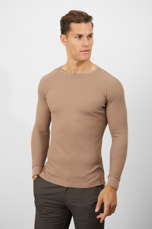 Waffle Textured T-Shirt in Dark Stone - TAILORED ATHLETE - USA