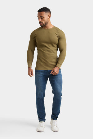 Waffle Textured T-Shirt in Khaki - TAILORED ATHLETE - USA