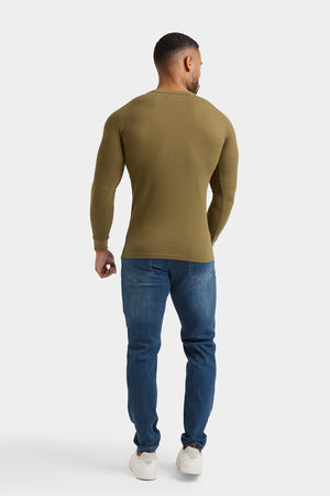 Waffle Textured T-Shirt in Khaki - TAILORED ATHLETE - USA