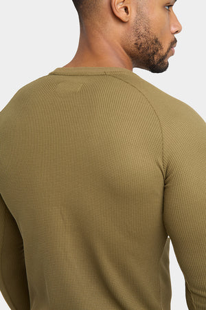 Waffle Textured T-Shirt in Khaki - TAILORED ATHLETE - USA