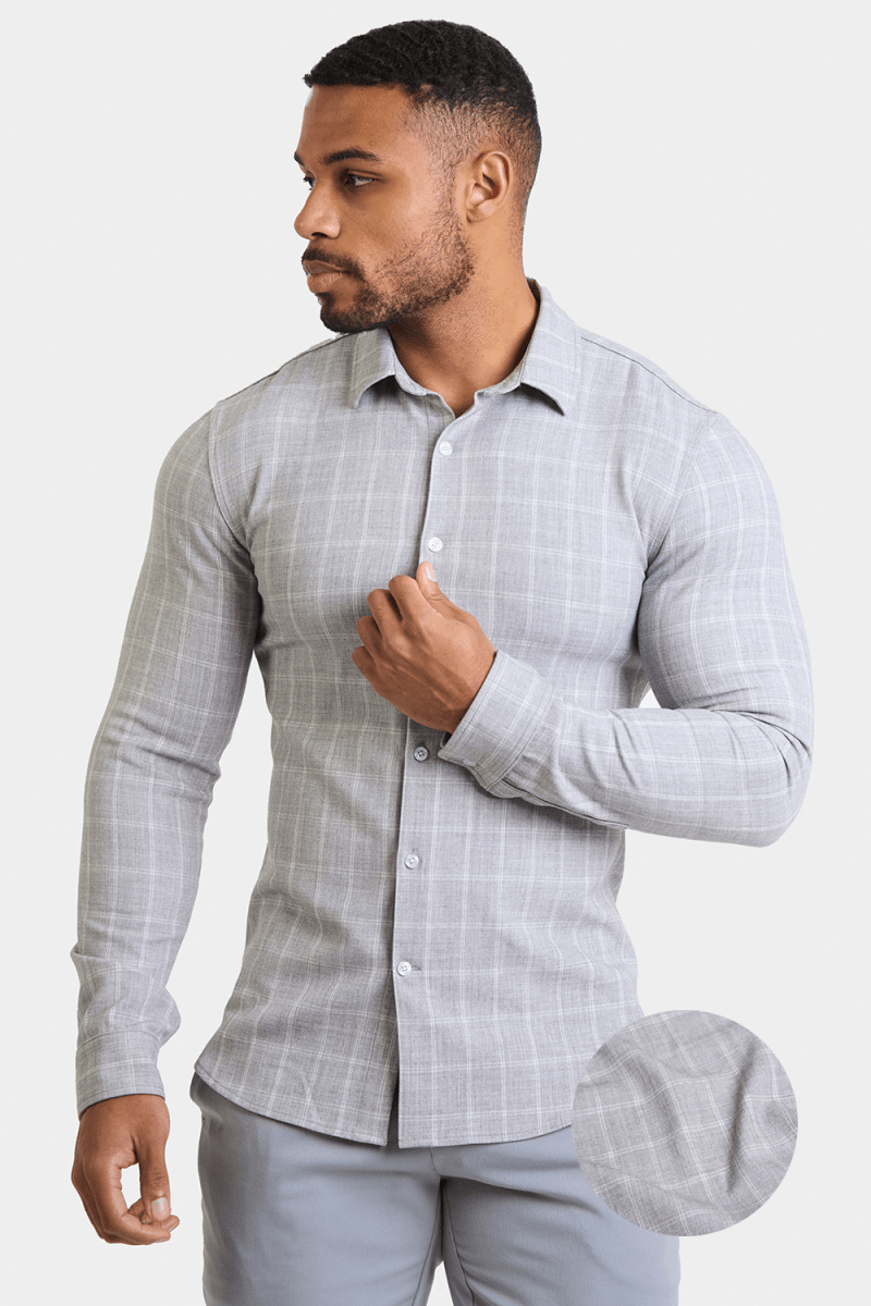 Light grey check deals shirt