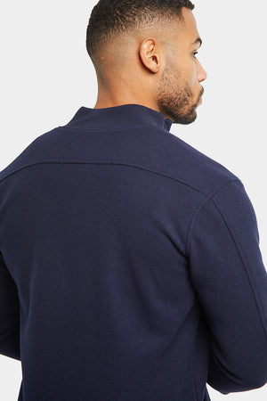 Wool Look Bomber Jacket in Navy - TAILORED ATHLETE - USA