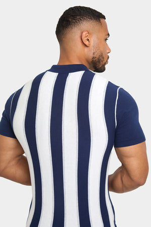 Zipped Knitted Shirt in Navy - TAILORED ATHLETE - USA