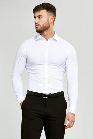 2 Pack Athletic Fit Dress Shirts in White