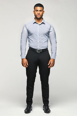 Essential Business Shirt in Striped Navy - TAILORED ATHLETE - USA