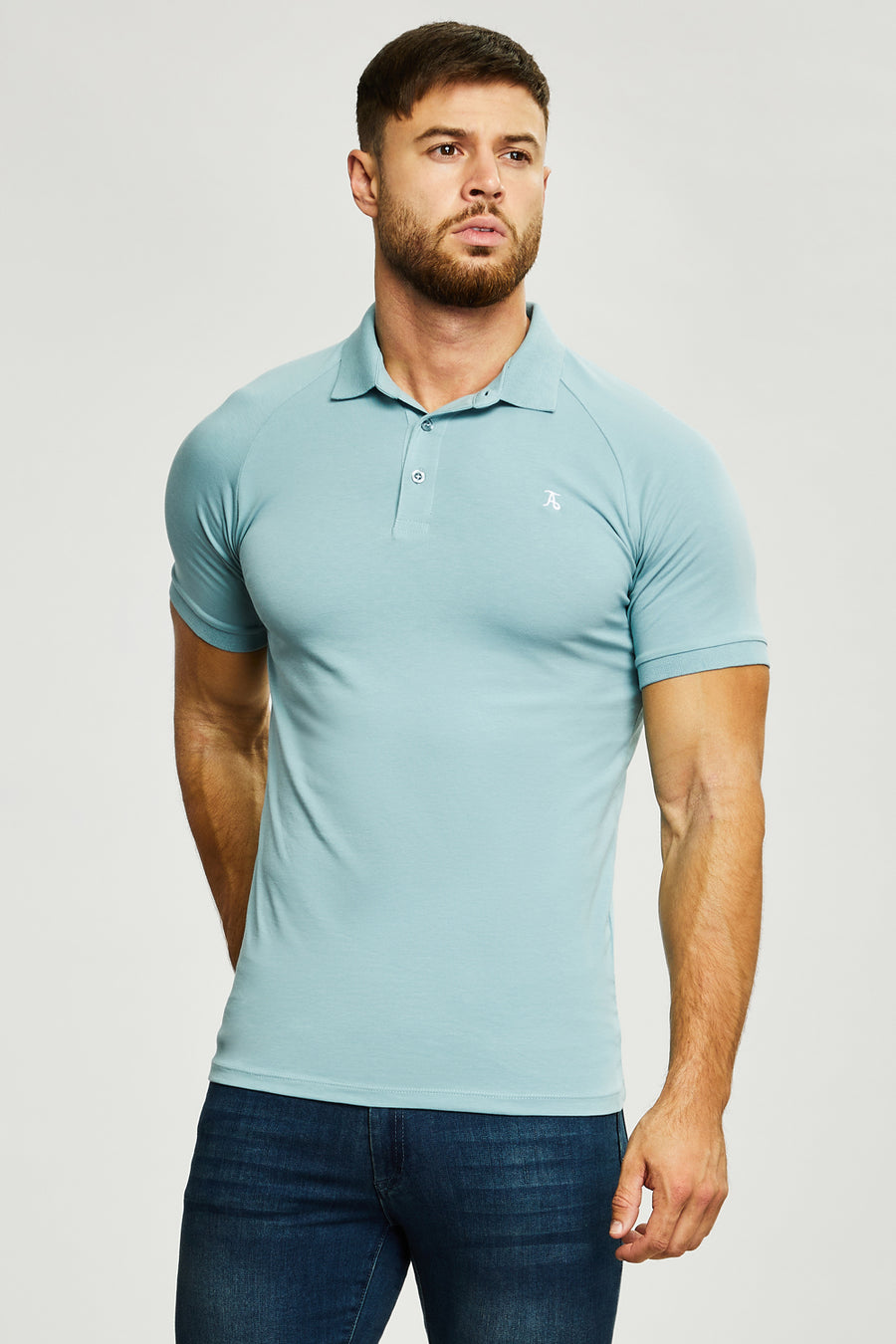 Athletic Fit Polo Shirt in Sea Foam - TAILORED ATHLETE - USA
