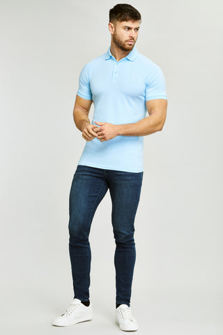 Athletic Fit Polo Shirt In Sky Blue