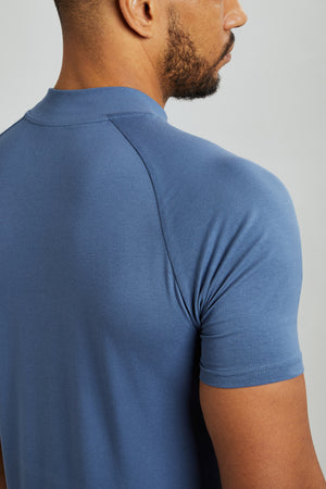 High Neck T-Shirt in Slate Blue - TAILORED ATHLETE - USA