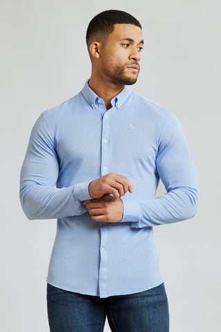 Cotton Oxford Shirt in Sky Blue