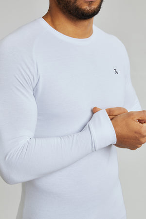 Pique T-Shirt Long Sleeve in White - TAILORED ATHLETE - USA