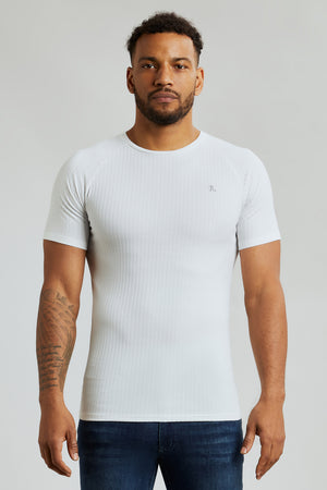 Ribbed T-Shirt in White - TAILORED ATHLETE - USA