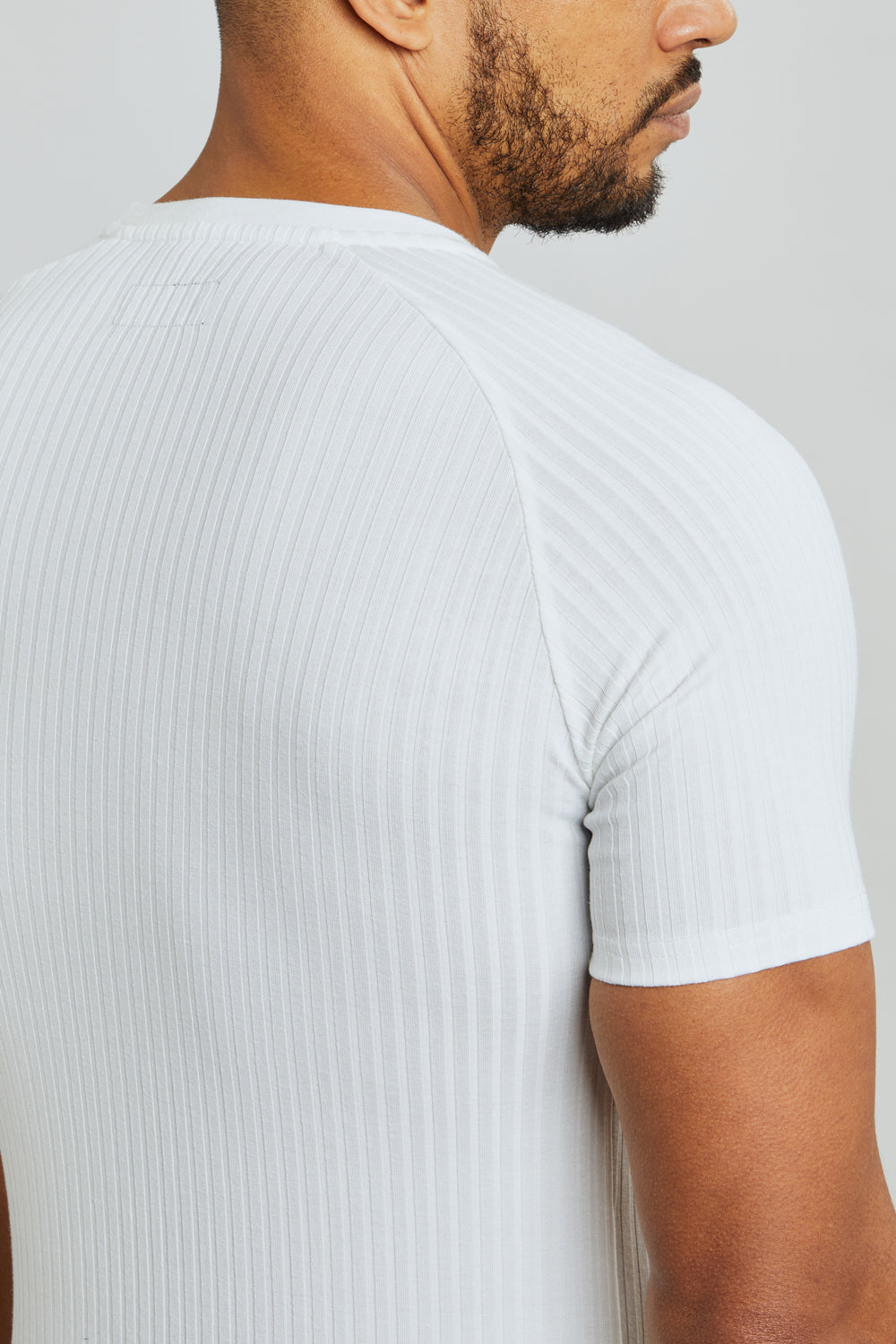 Tailored Athlete Ribbed Open Collar Knitted Polo