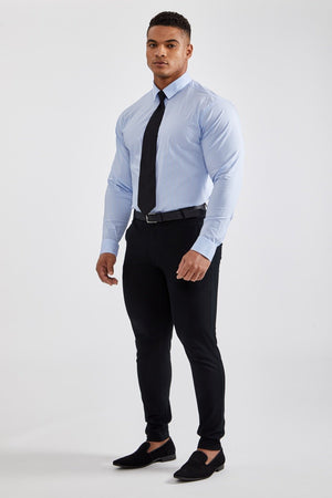 Essential Business Shirt in Striped Light Blue - TAILORED ATHLETE - USA