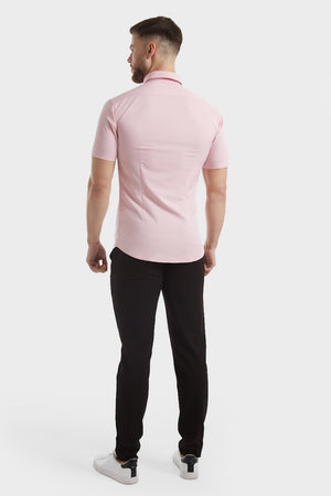 Athletic Fit Bamboo Short Sleeve Shirt in Pink - TAILORED ATHLETE - USA