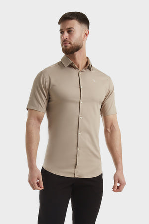 Athletic Fit Bamboo Shirt (SS) in Sand - TAILORED ATHLETE - USA