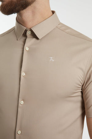 Athletic Fit Bamboo Shirt (SS) in Sand - TAILORED ATHLETE - USA