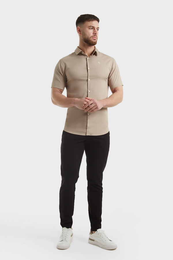 Athletic Fit Bamboo Shirt (SS) in Sand - TAILORED ATHLETE - USA