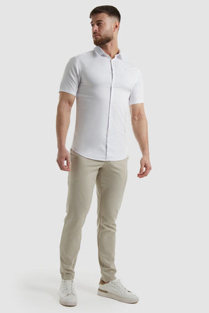 Athletic Fit Bamboo Shirt (SS) in White - TAILORED ATHLETE - USA