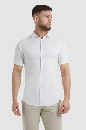 Athletic Fit Bamboo Shirt (SS) in White - TAILORED ATHLETE - USA