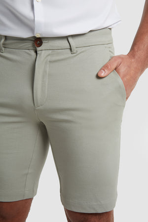 Athletic Fit Chino Shorts in Sage - TAILORED ATHLETE - USA