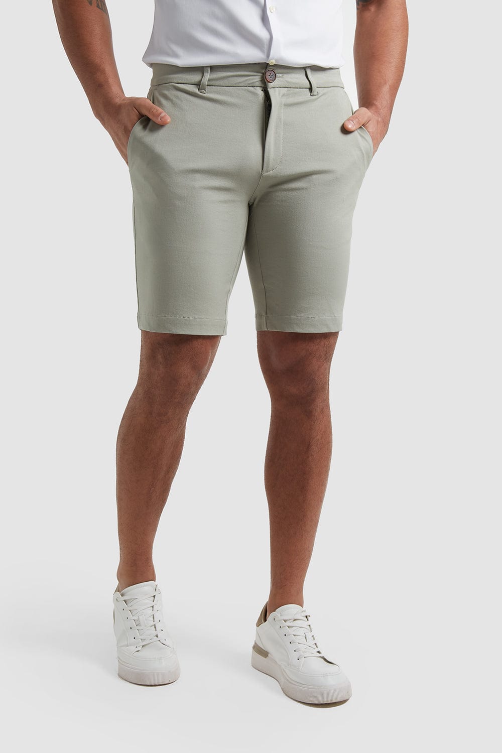 Athletic Fit Chino Shorts in Sage - TAILORED ATHLETE - USA