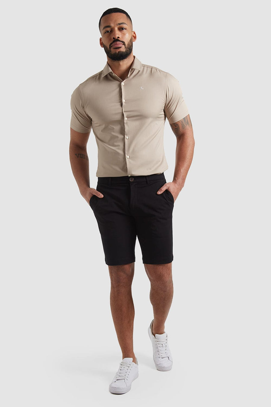 Athletic Fit Chino Shorts in Black - TAILORED ATHLETE - USA