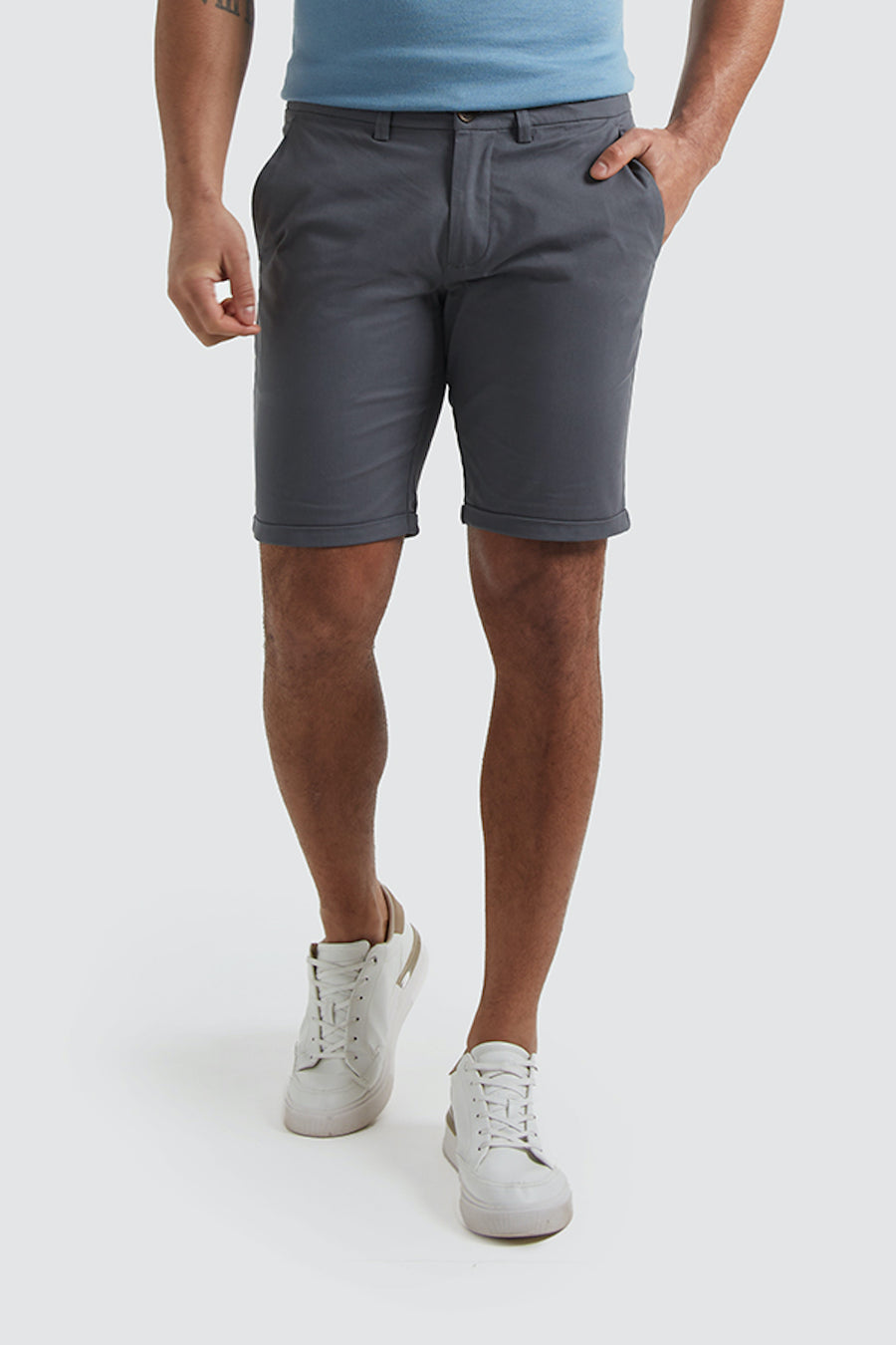 Athletic Fit Chino Shorts in Grey - TAILORED ATHLETE - USA