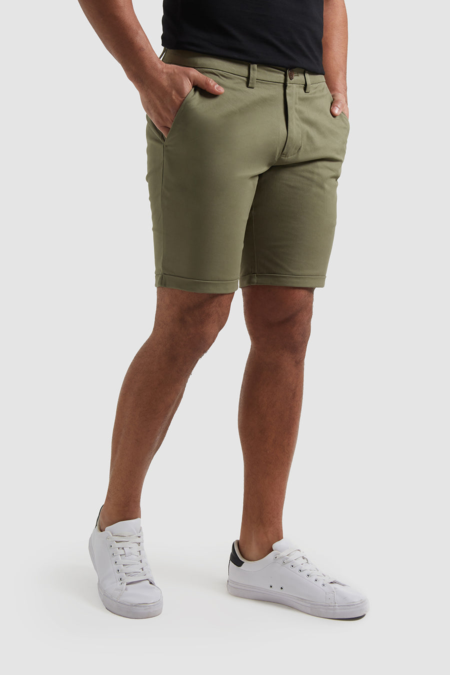 Athletic Fit Chino Shorts in Khaki - TAILORED ATHLETE - USA