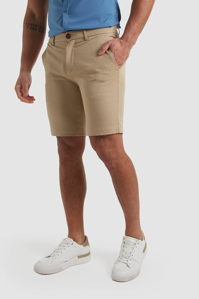 Athletic Fit Chino Shorts in Sand